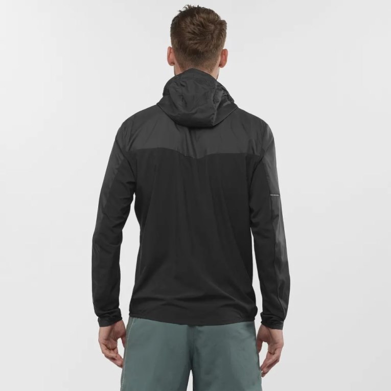 Black Salomon Agile Men's Windbreaker | PH 09348M